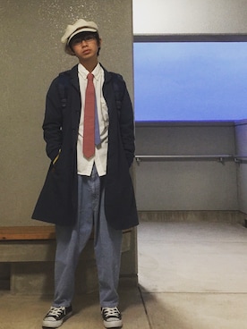 「英国風」｜「アイテム（帽子）」を使った、ゆうじくっmさん（メンズ・160cm）の秋コーディネート