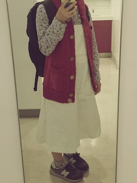 「coen（コーエン）のアイテム（その他トップス、レッド系）」を使った、Hanna☺︎さん（レディース・146cm）の秋コーディネート