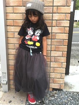 「X-girl（エックスガール）のアイテム」を使った、EM&RUさん（キッズ・110cm）の秋コーディネート