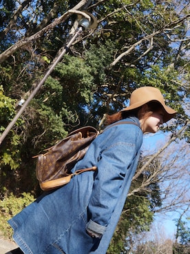 「ベージュのハット」｜大田くるみさん（レディース・147cm）の冬コーディネート