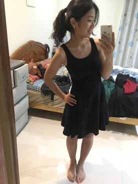 「PULL&BEAR（プルアンドベア）のアイテム（ワンピース）」を使った、Viv Wuさん（レディース・152cm）の冬コーディネート