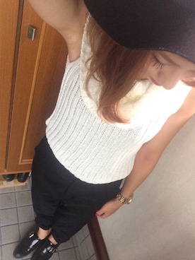 「MOUSSY（マウジー）のアイテム（その他パンツ）」を使った、Misaki さん（レディース・148cm）の夏コーディネート