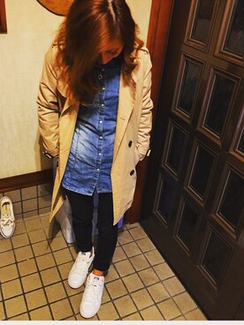 「stradivarius（ストラディバリウス）のアイテム（トレンチコート）」を使った、Misaki さん（レディース・148cm）の秋コーディネート