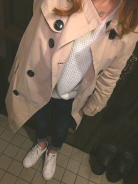 「stradivarius（ストラディバリウス）のアイテム（トレンチコート）」を使った、Misaki さん（レディース・148cm）の春コーディネート