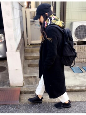 「Bape」｜「アイテム（チェスターコート）」を使った、appiさん（レディース・164cm）の冬コーディネート