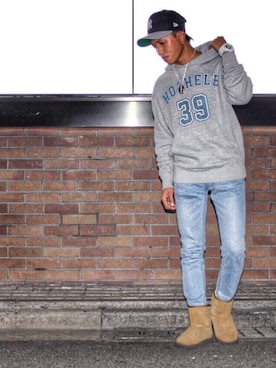 「DOWBL（ダブル）のアイテム（ブーツ）」を使った、TAISEIさん（メンズ・171cm）の冬コーディネート