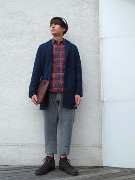 「靴下チラ見せ」｜「アイテム（その他アウター）」を使った、mackeyさん（メンズ・170cm）の秋コーディネート