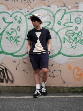 「rag & bone（ラグアンドボーン）のアイテム（Tシャツ/カットソー）」を使った、mackeyさん（メンズ・170cm）の夏コーディネート