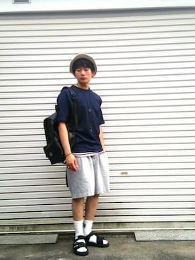 「G.V.G.V.（ジーヴィージーヴィー）のアイテム（バッグ）」を使った、mackeyさん（メンズ・170cm）の夏コーディネート