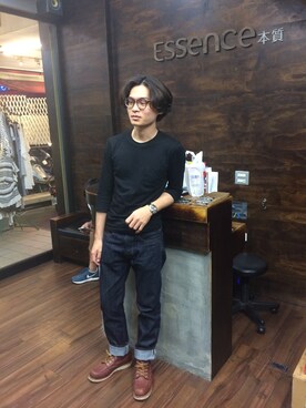AllenTsai_TWさんの「Classic Moc Rubber-Soled Leather Boots」を使ったコーディネート