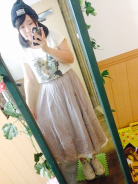 「ROLLING CRADLE（ローリングクレイドル）のアイテム（ニットキャップ/ビーニー）」を使った、みくこさん（レディース・155cm）の夏コーディネート