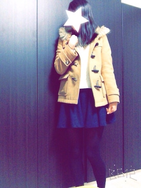 「ROPE' PICNIC（ロペピクニック）のアイテム（ダッフルコート）」を使った、macoさん（レディース・168cm）の冬コーディネート