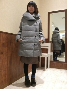 「LBC（エルビーシー）のアイテム（ダウンジャケット/コート）」を使った、mihoさん（レディース・160cm）の冬コーディネート