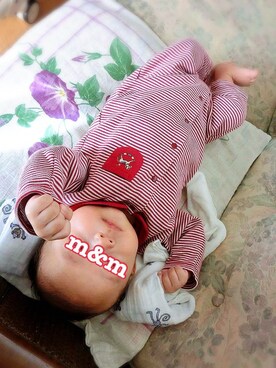 「CELEC（セレク）のアイテム」を使った、m&mさん（キッズ・60cm）の春コーディネート