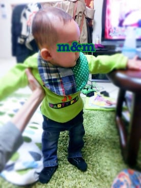 「GO SPROUT（ゴースプラウト）のアイテム」を使った、m&mさん（キッズ・70cm）の春コーディネート