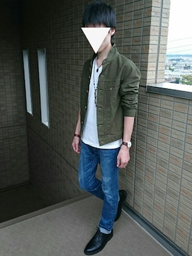 「Lui's（ルイス）のLui's(ルイス) スキニーデニムパンツ（デニムパンツ）」を使った、hiroさん（メンズ・171cm）の秋コーディネート