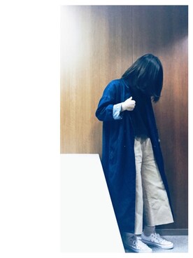 「ロングジャケット」｜「アイテム（その他アウター）」を使った、kotoneさん（レディース・158cm）の秋コーディネート