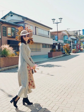 「紅葉コーデ」｜「アイテム（その他アウター）」を使った、河村美咲さん（レディース・165cm）の秋コーディネート