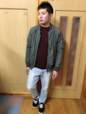 「アイテム（MA-1）」を使った、yuutaさん（メンズ・175cm・20代）の秋コーディネート