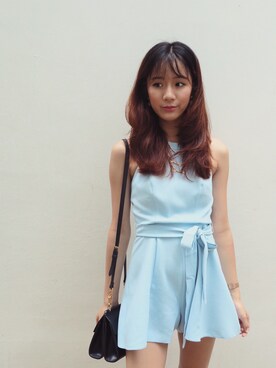 「ZALORA（-）のアイテム（オールインワン・サロペット）」を使った、patrine chooさん（レディース・163cm）の夏コーディネート