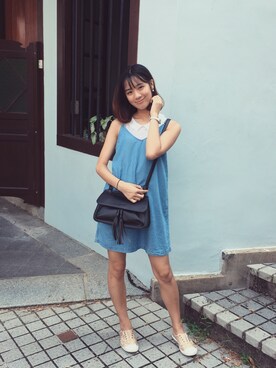 「MANGO（マンゴ）のアイテム（オールインワン・サロペット）」を使った、patrine chooさん（レディース・163cm）の秋コーディネート