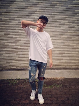 「stansmith」｜「アイテム（帽子）」を使った、Kevinさん（メンズ・168cm）の夏コーディネート