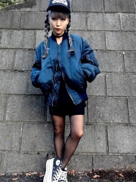「A.D.G（エーディージー）のアイテム（ミリタリージャケット）」を使った、A.D.Gさん（レディース・150cm）の秋コーディネート