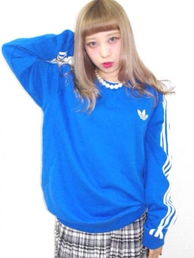 「A.D.G（エーディージー）のアイテム（スウェット）」を使った、A.D.Gさん（レディース・150cm）の冬コーディネート
