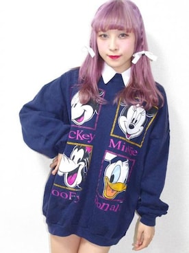 「A.D.G（エーディージー）のアイテム（スウェット）」を使った、A.D.Gさん（レディース・150cm）の冬コーディネート