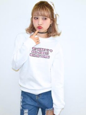 「A.D.G（エーディージー）のアイテム（スウェット）」を使った、A.D.Gさん（レディース・150cm）の秋コーディネート