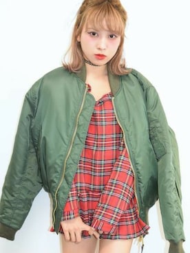 「A.D.G（エーディージー）のアイテム（ミリタリージャケット）」を使った、A.D.Gさん（レディース・150cm）の冬コーディネート