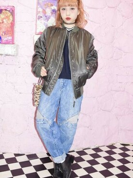 「A.D.G（エーディージー）のアイテム（スウェット）」を使った、A.D.Gさん（レディース・150cm）の冬コーディネート