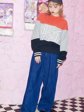 「A.D.G（エーディージー）のアイテム（スウェット）」を使った、A.D.Gさん（レディース・150cm）の冬コーディネート