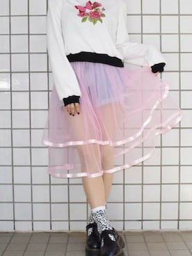 「A.D.G」｜「アイテム（スカート）」を使った、A.D.Gさん（レディース・150cm）の春コーディネート