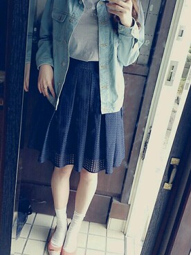 「同窓会」｜「アイテム（デニムジャケット）」を使った、natsumiさん（レディース・167cm）の春コーディネート