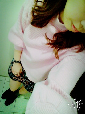 「ピンクニット」｜natsumiさん（レディース・167cm）の冬コーディネート