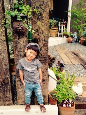 「OIL（オイル）のアイテム」を使った、SERI-NAさん（キッズ・90cm）の夏コーディネート