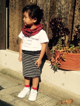 「タータンチェック」｜SERI-NAさん（キッズ・90cm）の秋コーディネート