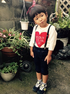 「babyGAP（babyGAP）のアイテム（デニムパンツ、ブルー系）」を使った、SERI-NAさん（キッズ・100cm）の秋コーディネート