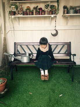 「タータンチェック」｜SERI-NAさん（キッズ・90cm）の冬コーディネート