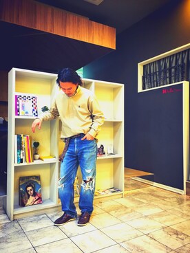 「RAGEBLUE（レイジブルー）のアイテム（モカシン/デッキシューズ）」を使った、Tacchanさん（メンズ・170cm）の冬コーディネート