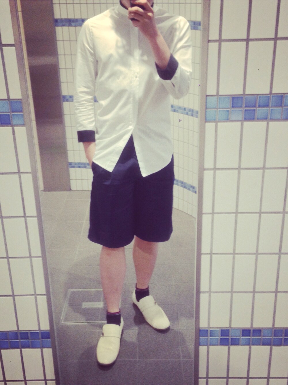「ACNE、beautiful people、BALENCIAGA、beautifulpeople、Chausser、WEARBOOKエントリー」｜「BALENCIAGAのシャツ（シャツ/ブラウス、ホワイト系）」を使った、北斗さん（メンズ・172cm）の夏コーディネートの1枚目の写真