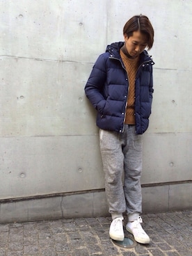 「MR.OLIVE（ミスターオリーブ）のアイテム（ダウンジャケット/コート）」を使った、手嶋 祐生さん（メンズ・171cm）の秋コーディネート