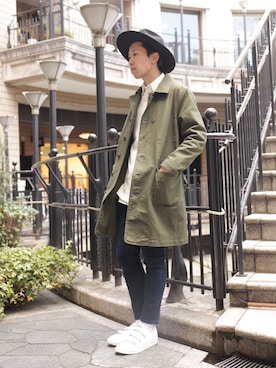 「MR.OLIVE（ミスターオリーブ）のアイテム（ハット）」を使った、手嶋 祐生さん（メンズ・171cm）の春コーディネート