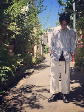 「MR.OLIVE（ミスターオリーブ）のアイテム」を使った、手嶋 祐生さん（メンズ・171cm）の夏コーディネート