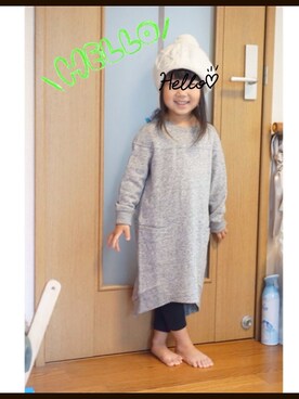「UNIQLO（ユニクロ）のアイテム（ハンチング/ベレー帽）」を使った、cocoさん（キッズ・100cm）の秋コーディネート