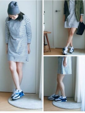 「カーキアウター」｜「アイテム（チュニック）」を使った、Ｒさん（レディース・161cm）の春コーディネート