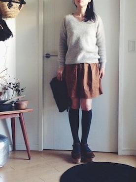 「アンゴラ」｜「アイテム（アクセサリー）」を使った、Ｒさん（レディース・161cm）の秋コーディネート