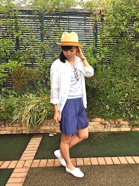 「アイテム（帽子）」を使った、HONOMIさん（レディース・164cm）の春コーディネート