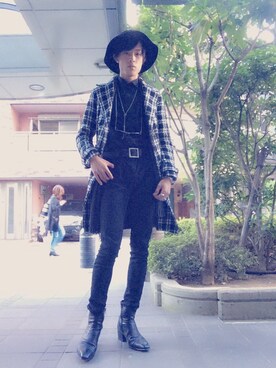 「mode」｜「アイテム（チェスターコート）」を使った、Ryo $himayoshiさん（メンズ・179cm）の秋コーディネート